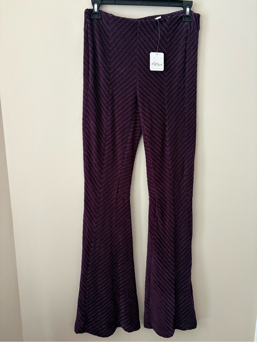 Free People Pull on Flare Pants Deep Plum Sz. S New